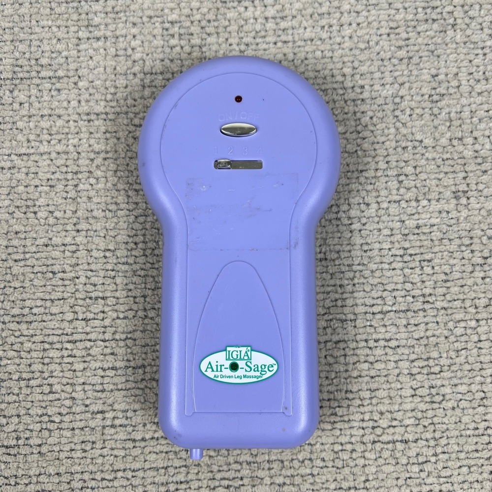 Igia Air-Sage Air Driven Leg Massager Remote Control Purple Good Condition